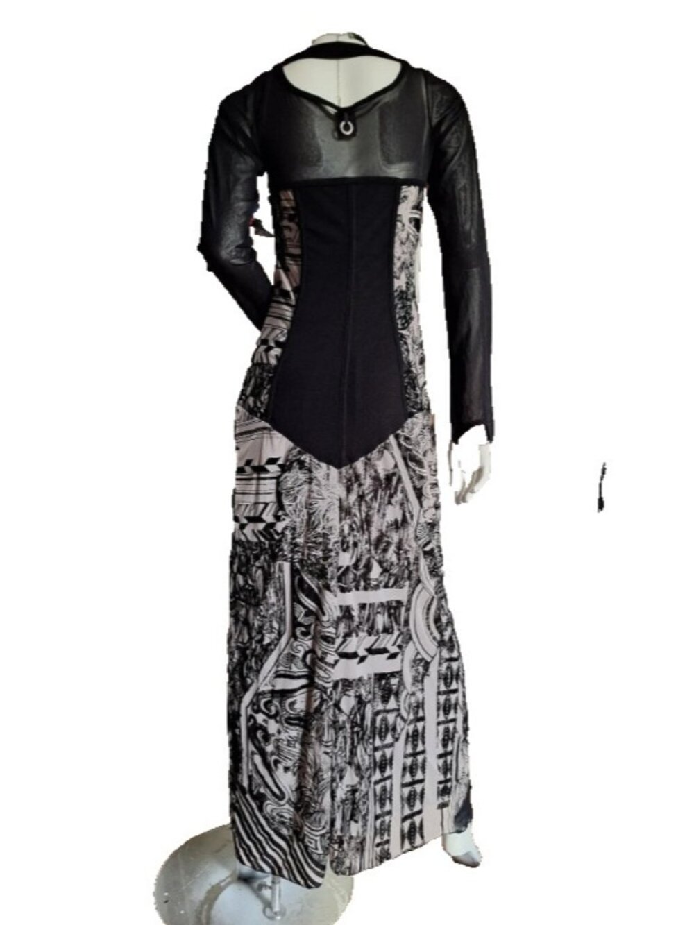 Save The Queen Vintage Mesh Avant Garde Maxi Dress - Picture 2 of 6